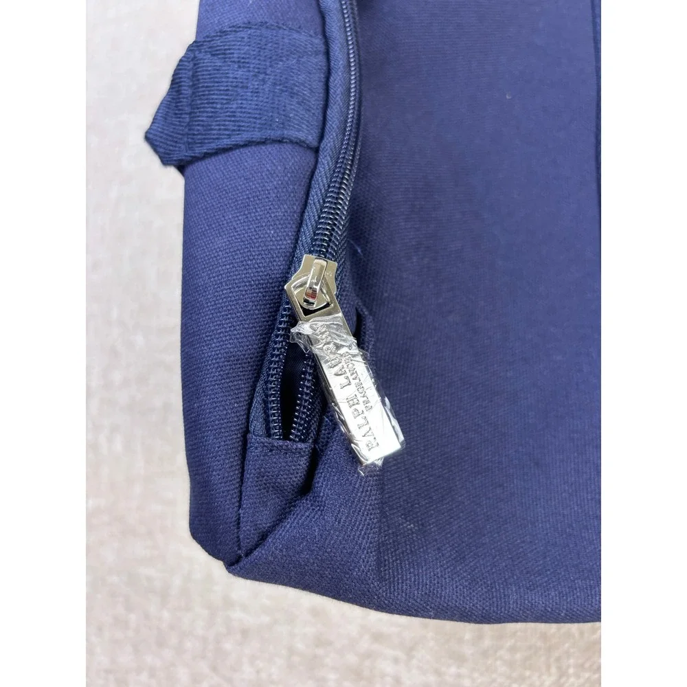 Ralph Lauren Fragrances Navy Blue Canvas Duffel Bag Polo Embroidered Weekend Bag